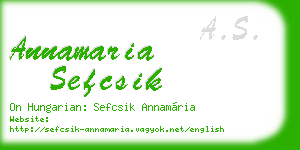 annamaria sefcsik business card